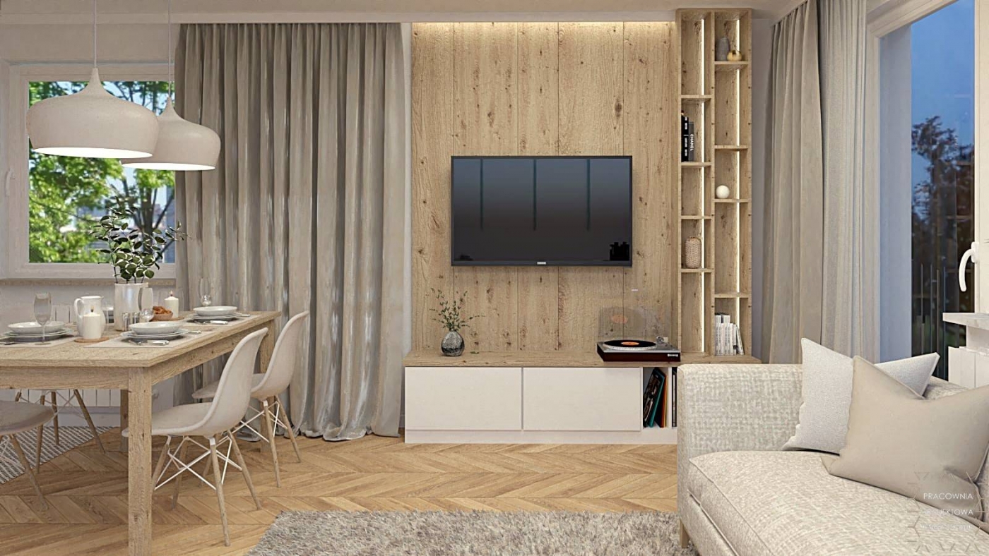 zabudowa rtv w salonie