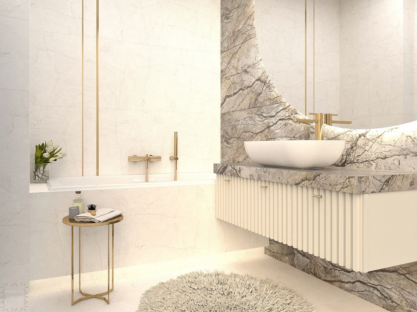 front ryflowany mdf lamele